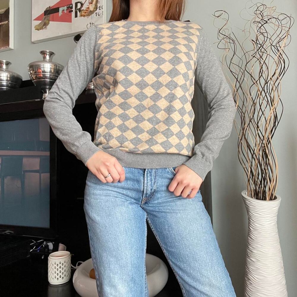 Posh Golfer Argyle Crew Neck Sweater